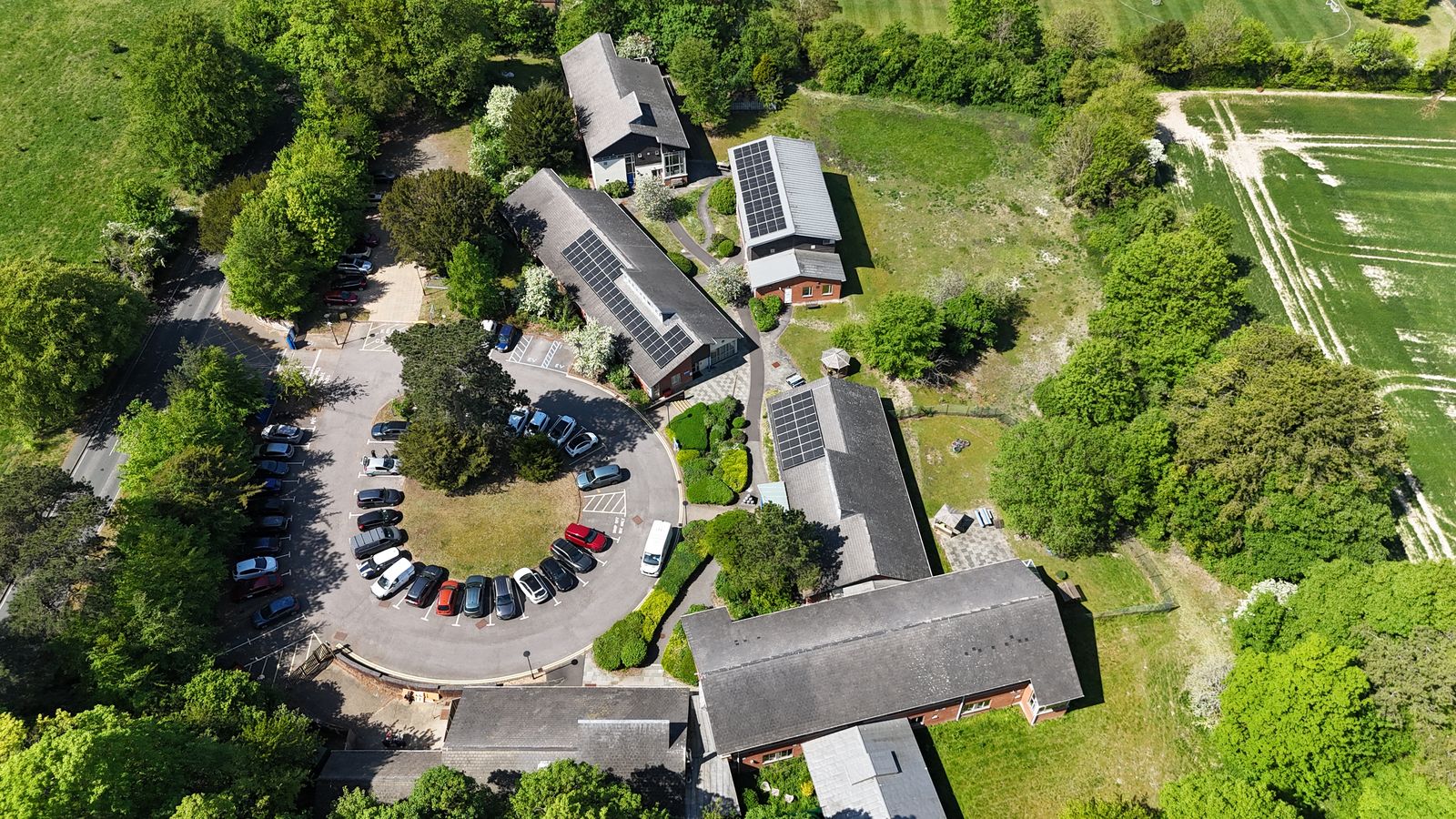 Rural commercial solar installation at Serenity Path